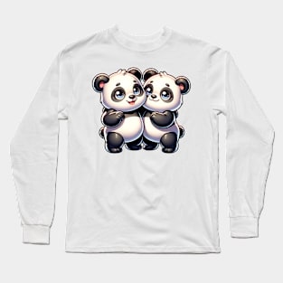 Pandas hugging. Long Sleeve T-Shirt